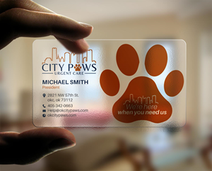 Business Card Design by chandrayaan.creative for City Paws Urgent Care  | Design: #29309349