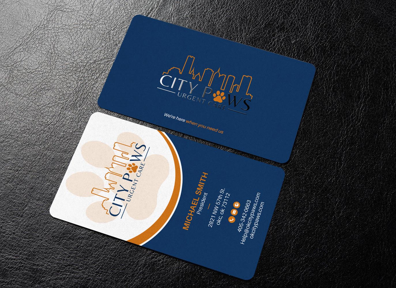 Business Card Design by chandrayaan.creative for City Paws Urgent Care  | Design #29309350