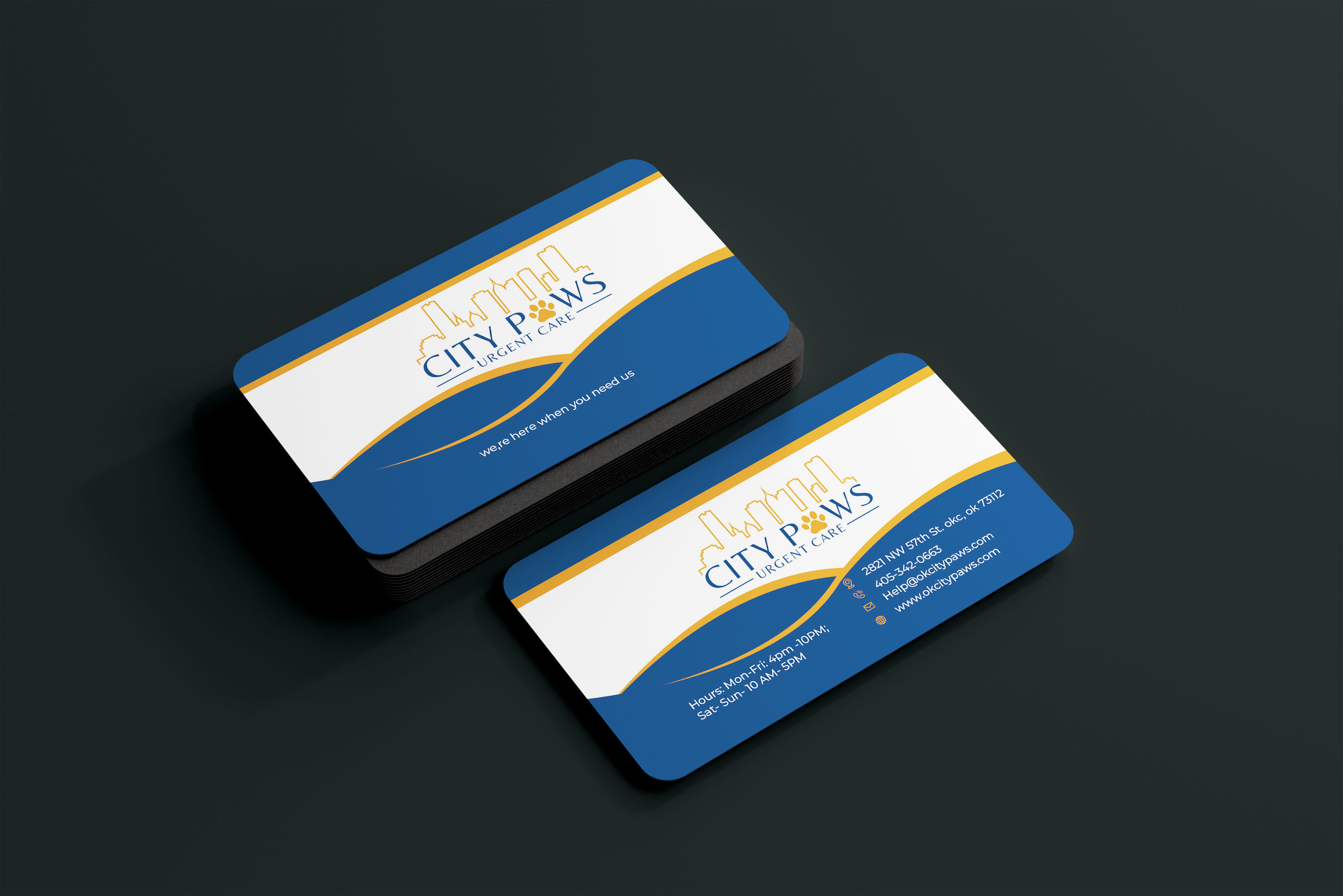 Business Card Design by Razikul Rasel for City Paws Urgent Care  | Design #29314971