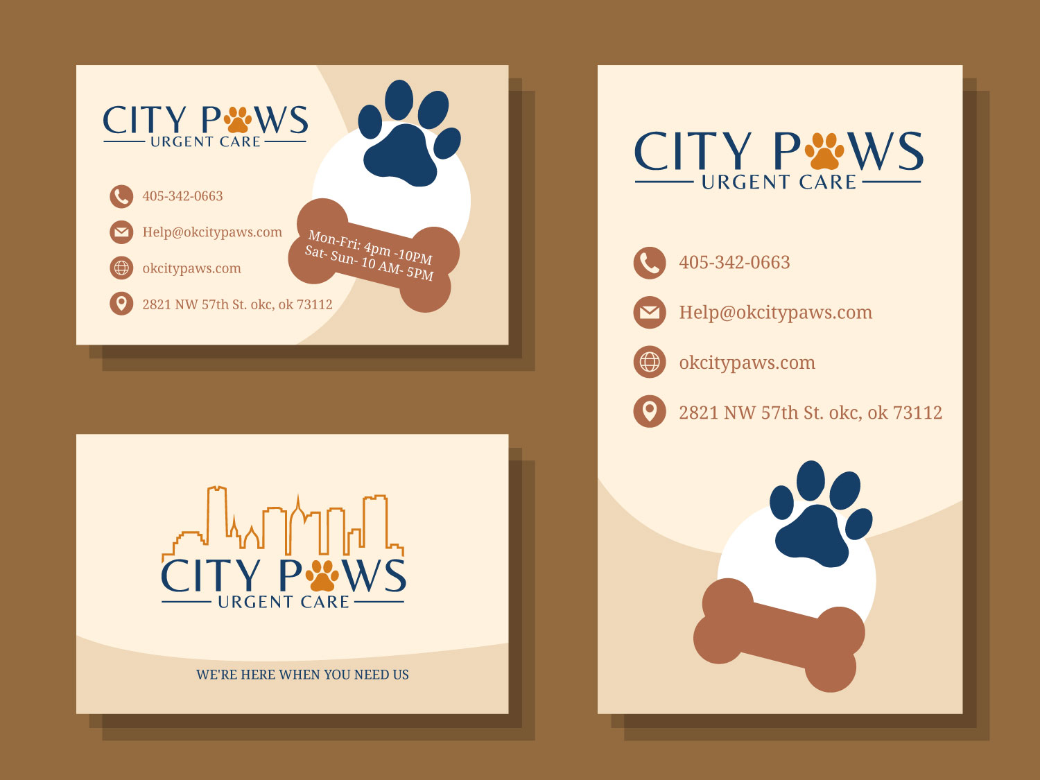 Business Card Design by Razikul Rasel for City Paws Urgent Care  | Design #29316211
