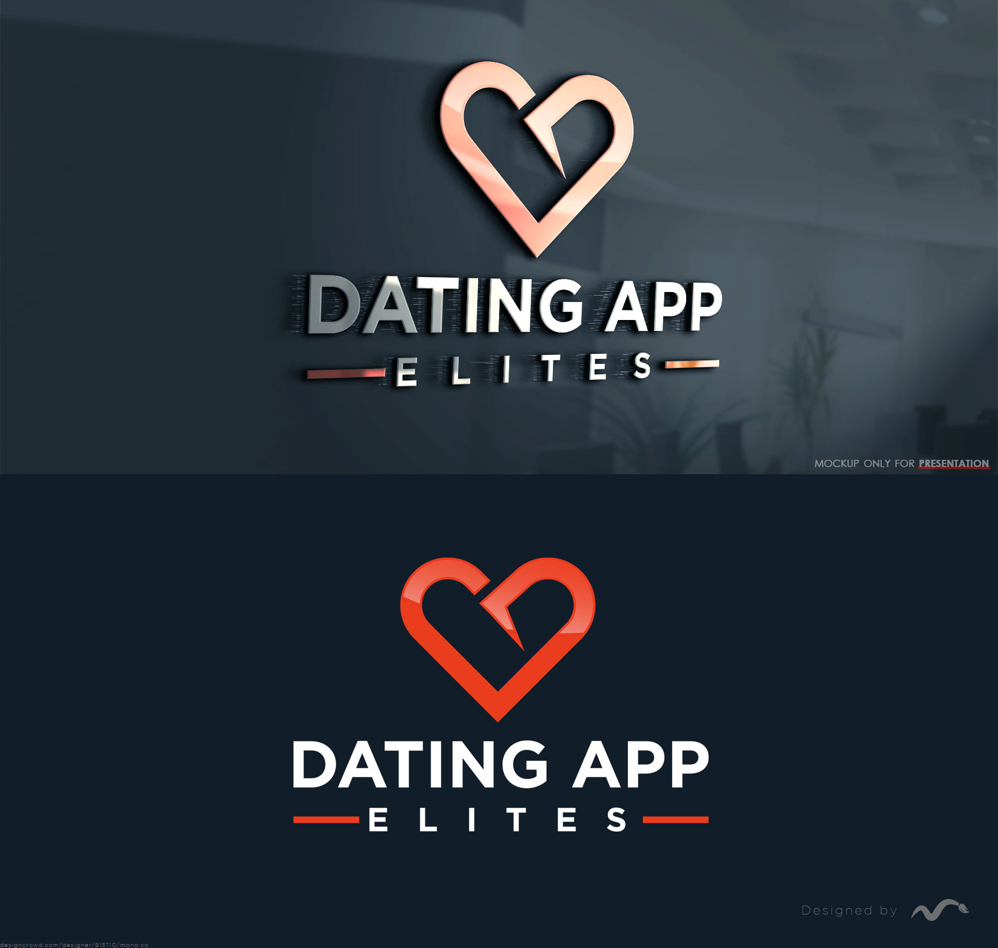 Modern, Upmarket, Dating Logo Design for Dating App Elites by Mono.co