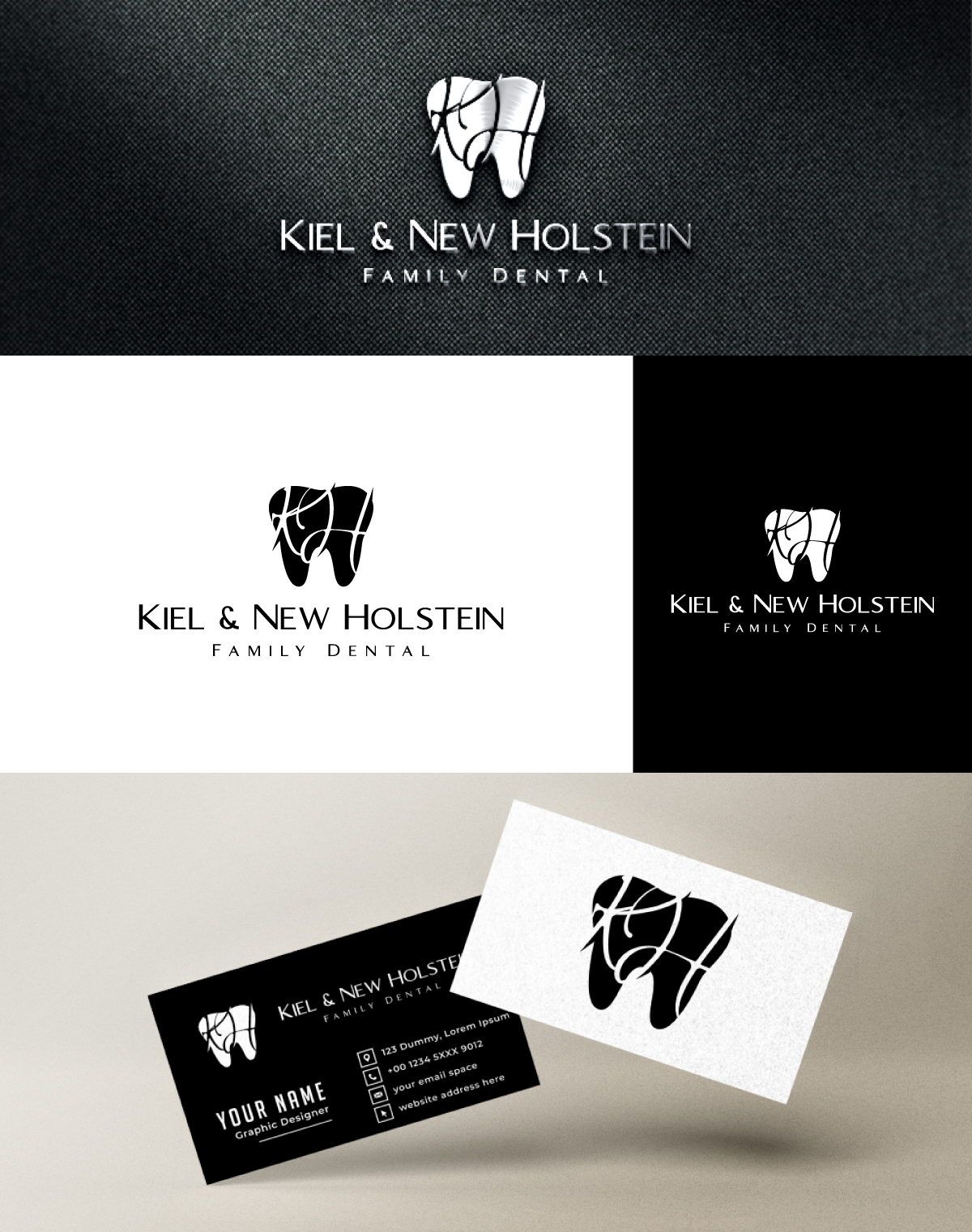 Logo Design by RS_Design for Kiel & New Holstein Family Dental | Design #29367705