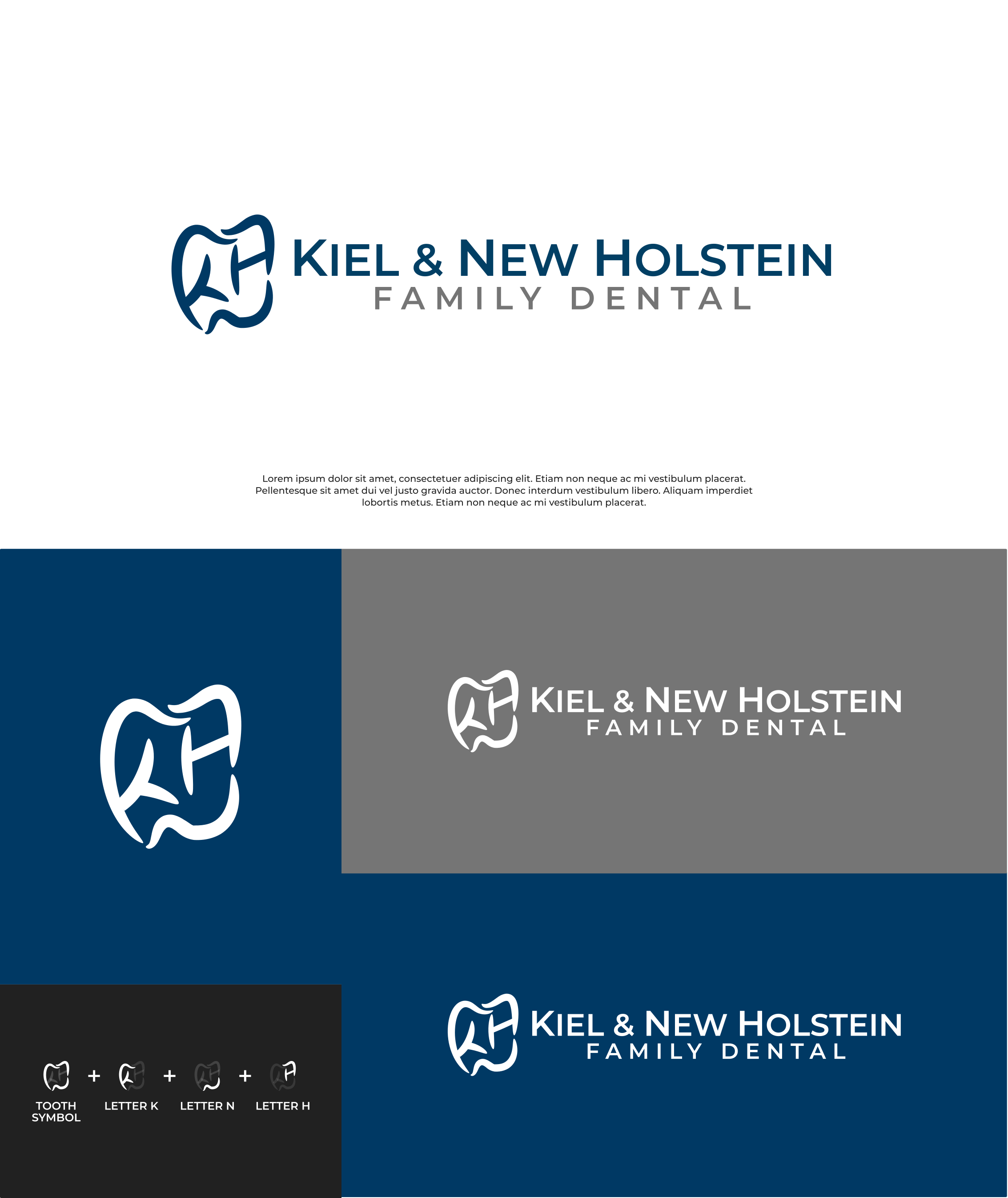 Modern, Masculine, Dentist Logo Design for Kiel & New Holstein Family