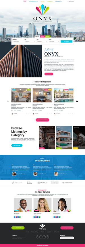 Onyx Real Estate Website | Web Design by Dream Logo Design