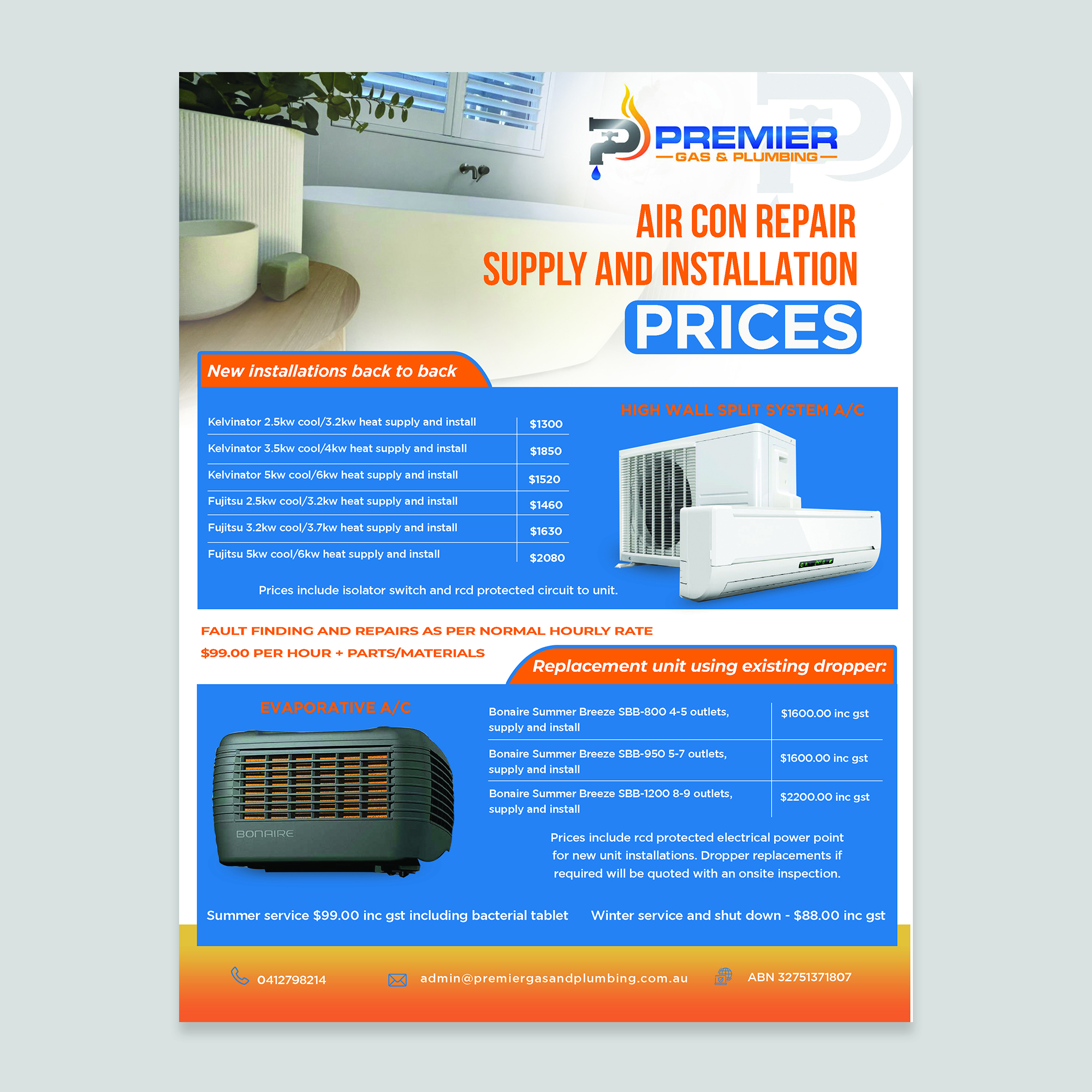 Flyer Design by Design Motion for Premier Gas and Plumbing | Design #29321921