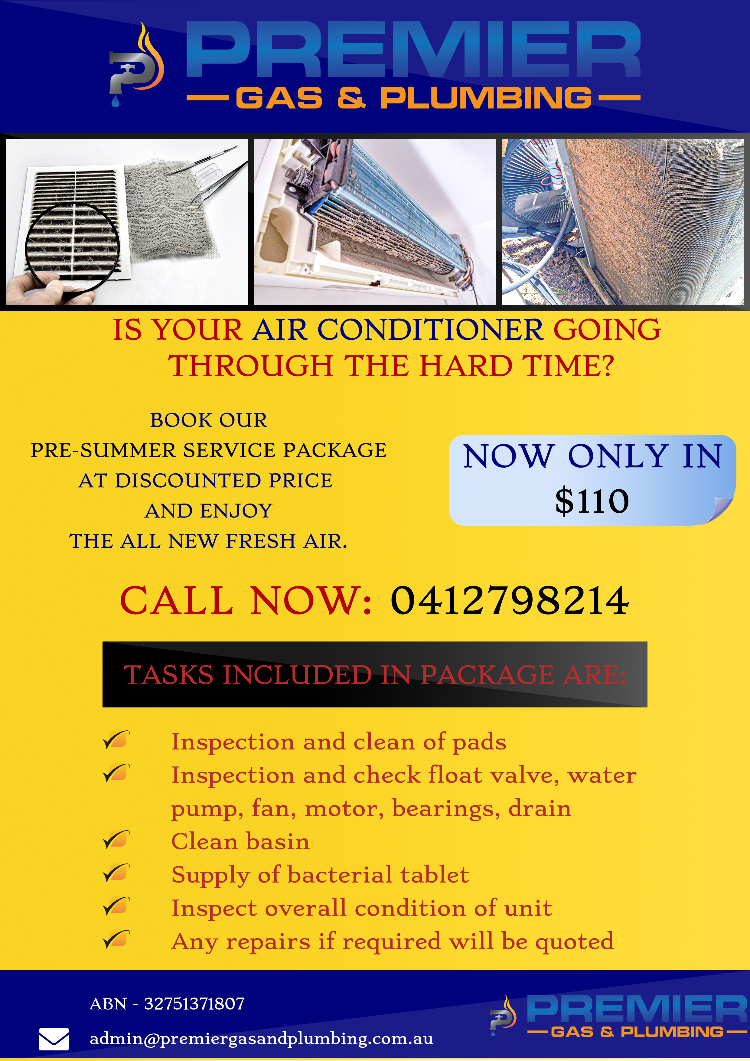 Flyer Design by PA L for Premier Gas and Plumbing | Design #29346350