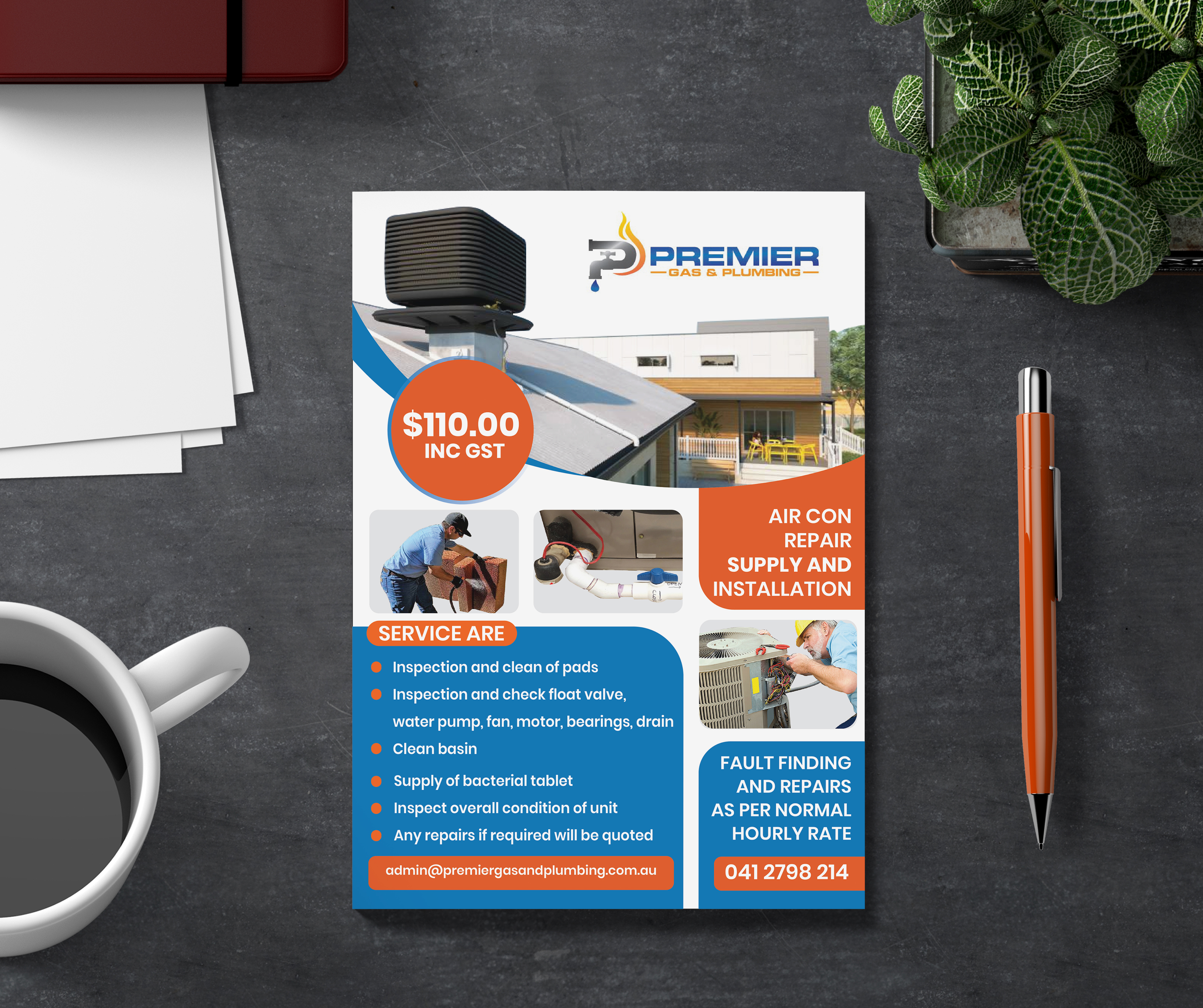 Flyer Design by 3Guys for Premier Gas and Plumbing | Design #29317028