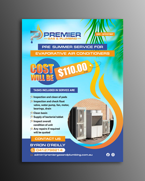 Diseño de Flyer por ecorokerz para Premier Gas and Plumbing | Diseño: #29320214