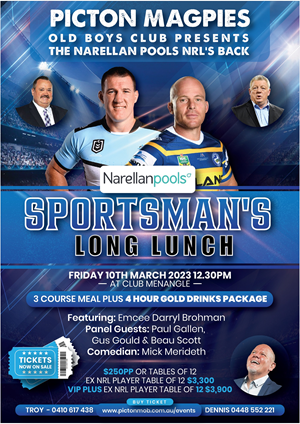 NRL's Back Sportsman's Lunch | Design Publicitaire par 3Guys