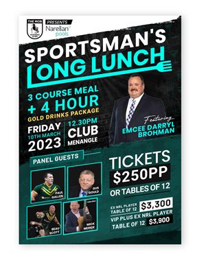NRL's Back Sportsman's Lunch | Design Publicitaire par SAI DESIGNS