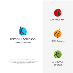 1) Karen Hutchinson 2) LIFEFORCE stretch  3) SOUL moves  4) Say Heck Yes! | Logo Design by ThiagoB