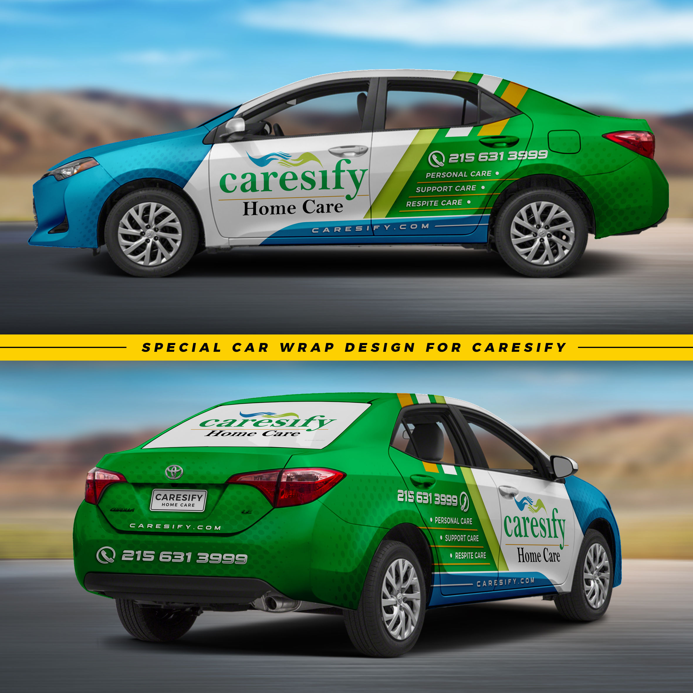 Car Wrap Design by TheSakti for Caresify LLC | Design #29363709