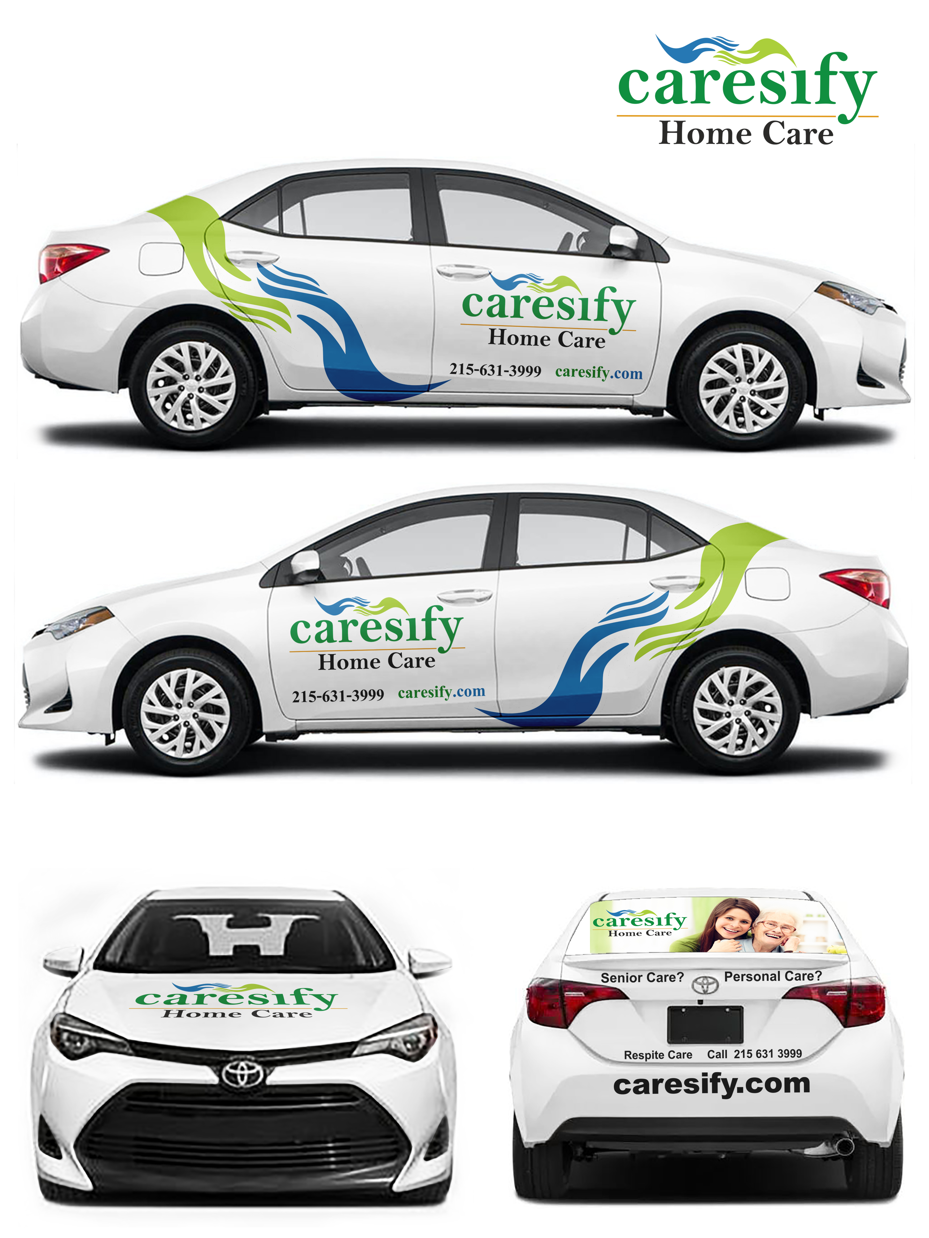 Car Wrap Design by MAKE ME THE WINNER for Caresify LLC | Design #29398677