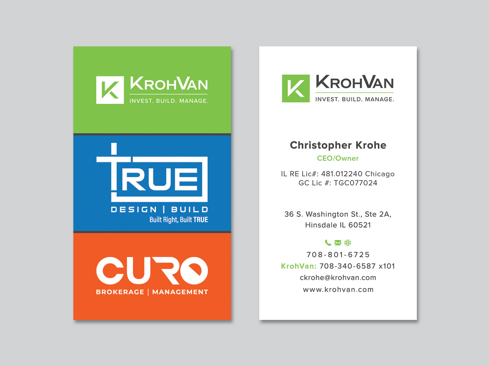 Business Card Design by Creative Moon Design for KrohVan/True/Curo | Design #29350591