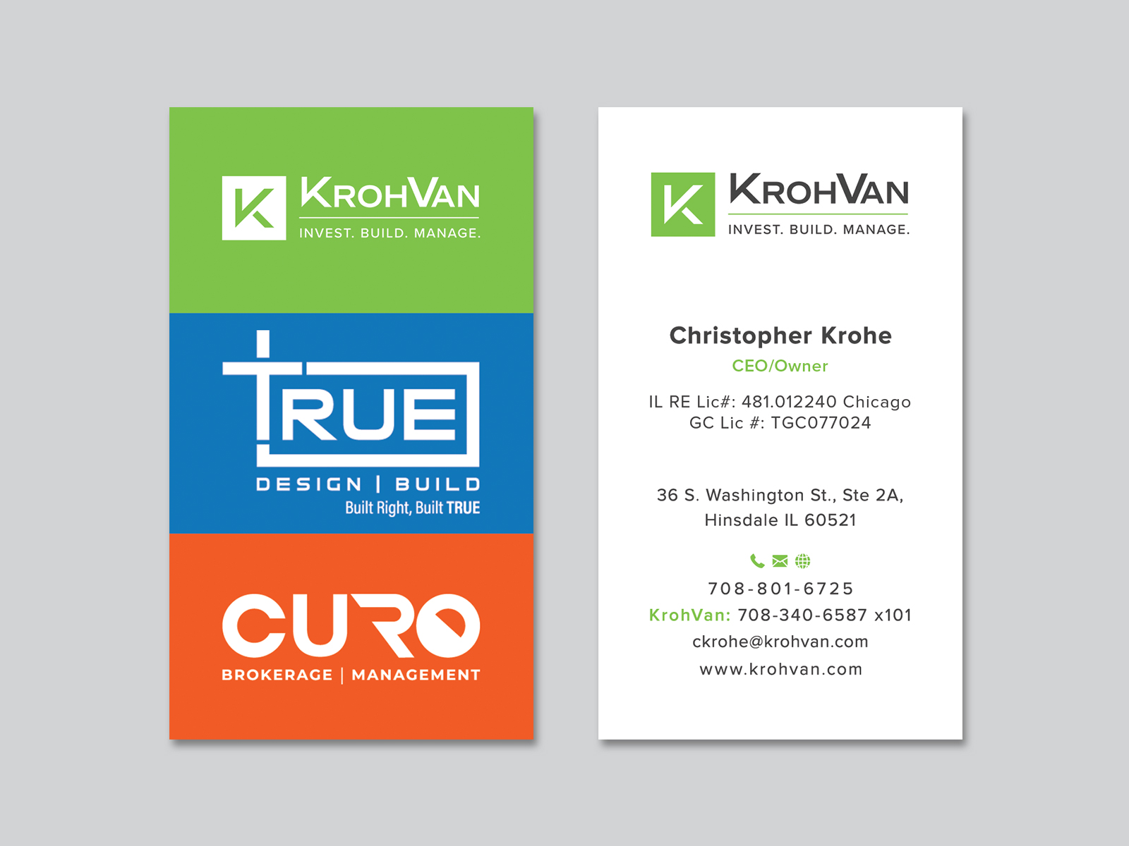 Business Card Design by Creative Moon Design for KrohVan/True/Curo | Design #29350593