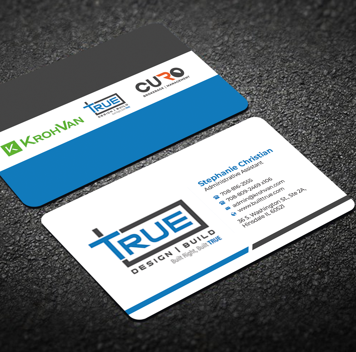 Business Card Design by Graphixpointt for KrohVan/True/Curo | Design #29350008