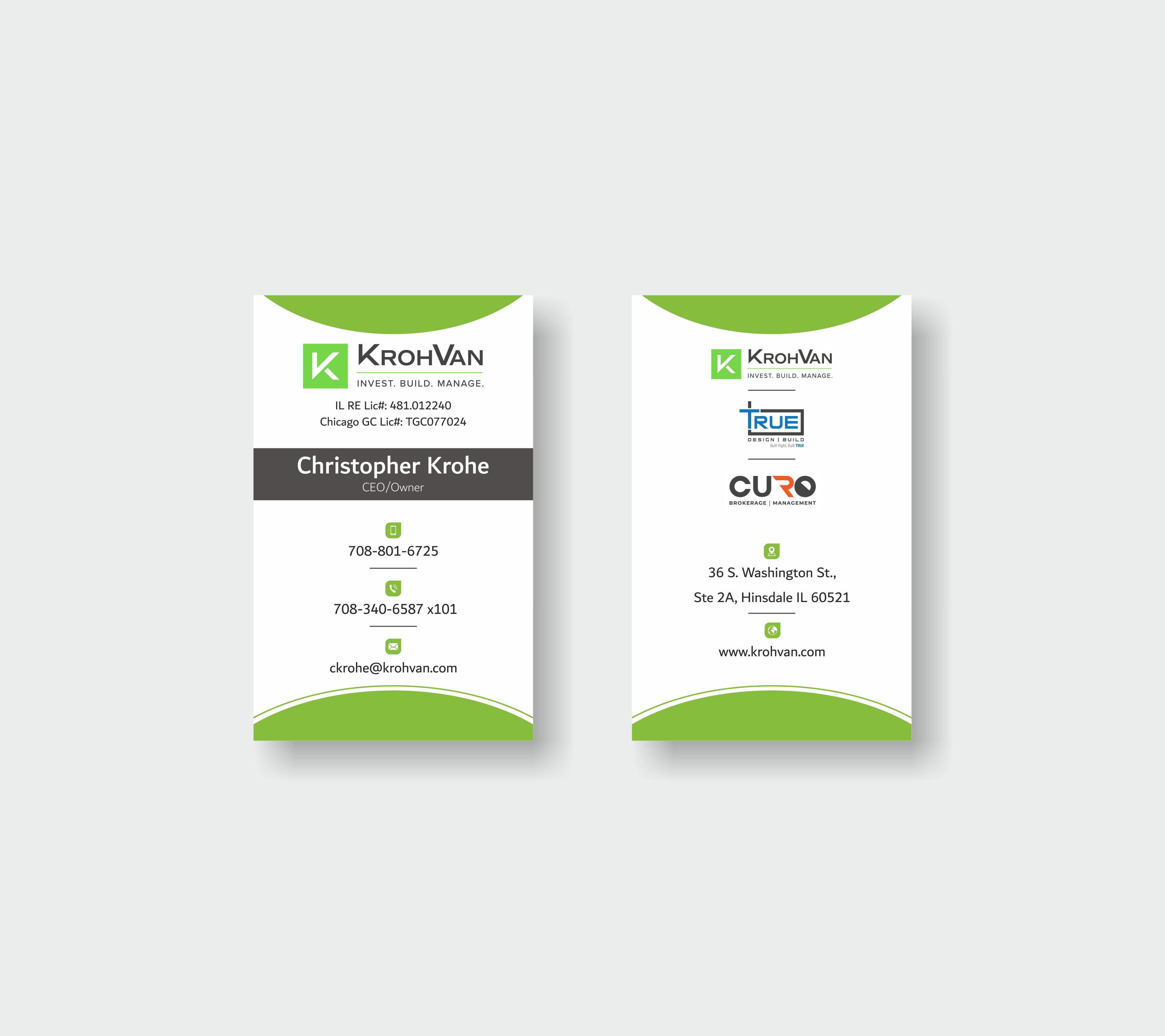 Business Card Design by Parth P 4 for KrohVan/True/Curo | Design #29366012