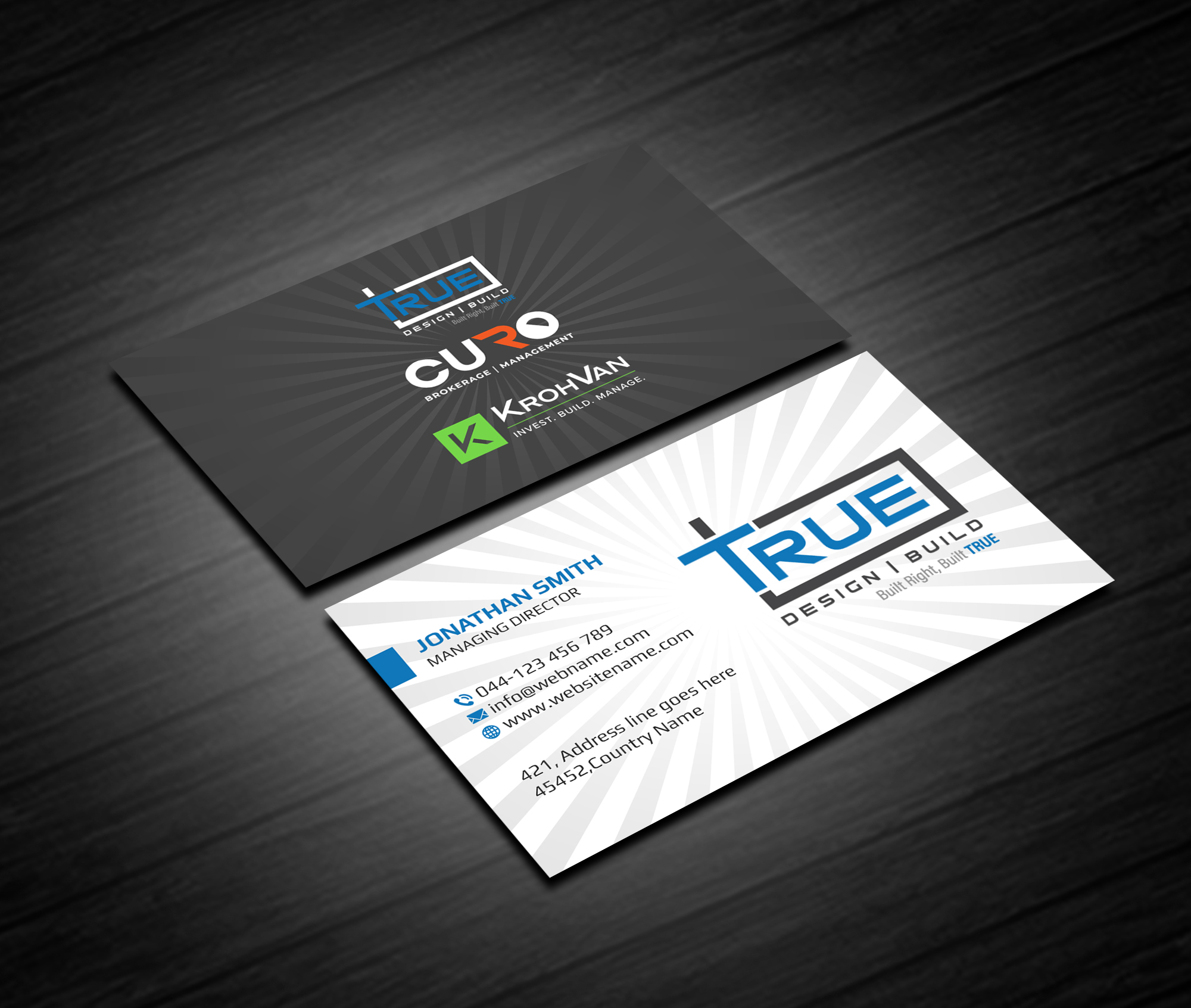 Visitenkarten-Design von Creations Box 2015 für KrohVan/True/Curo | Design #29340522