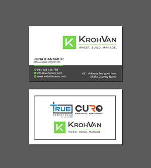 Design de Carte de Visite par Creations Box 2015 pour KrohVan/True/Curo | Design : #29344006