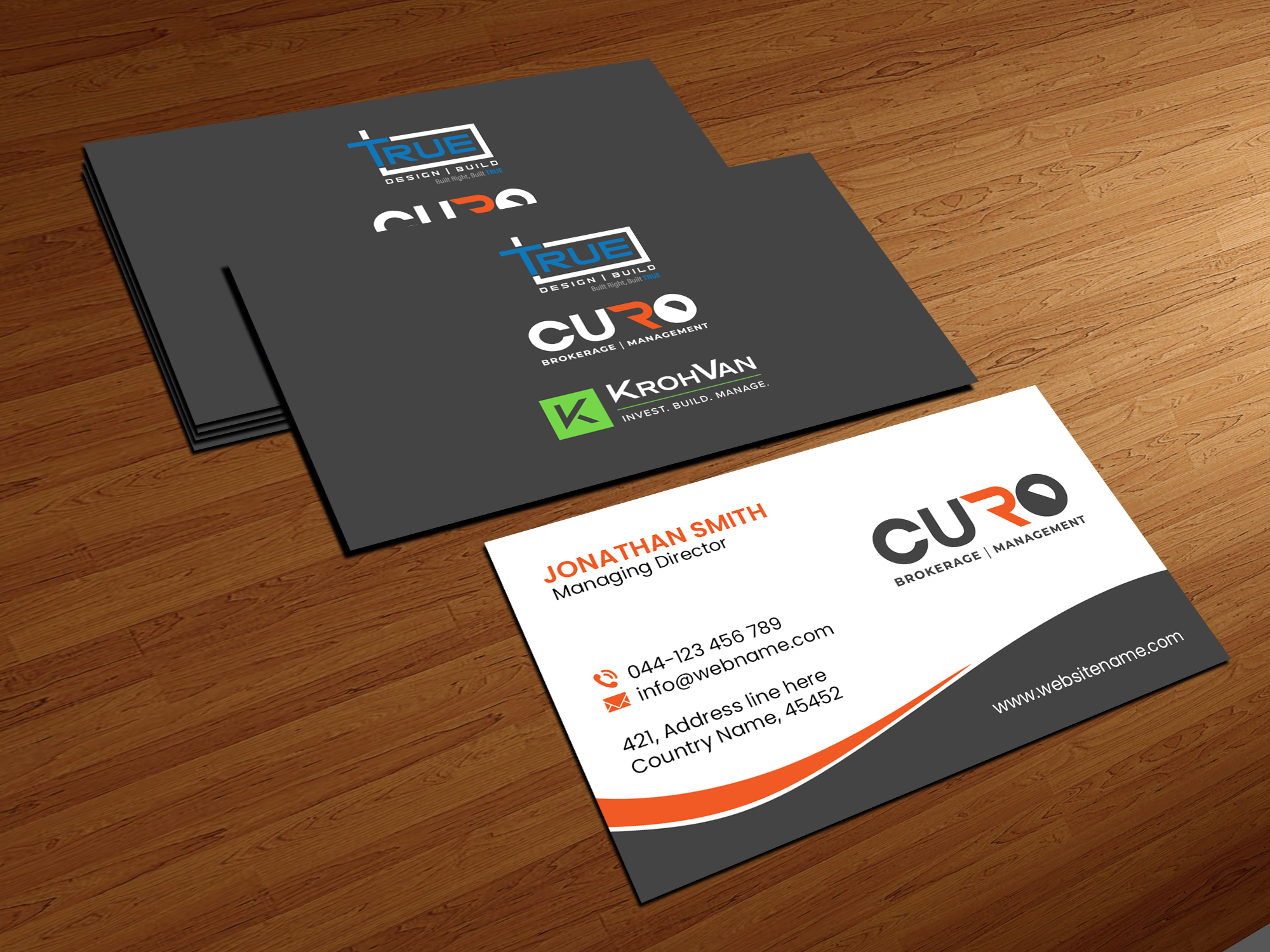 Business Card Design by Creations Box 2015 for KrohVan/True/Curo | Design #29344015