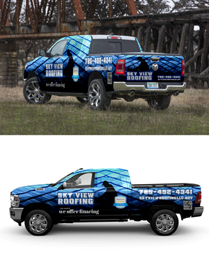 Skyview Roofing needs redesign of vehicle graphics | Car Wrap Design by StarGraphics