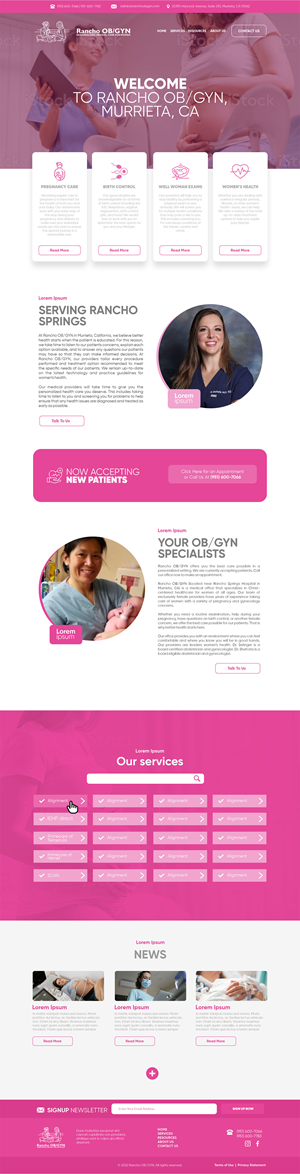 Website Home Page for Women's Health  Medical Office | Web Design by Lídia