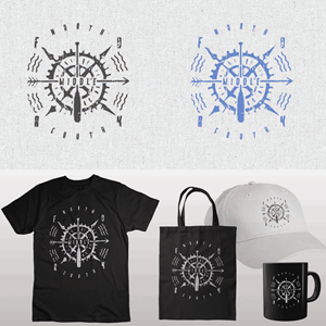 North Fork Surf Co. - compass design | T-Shirt-Design von mekhfioui