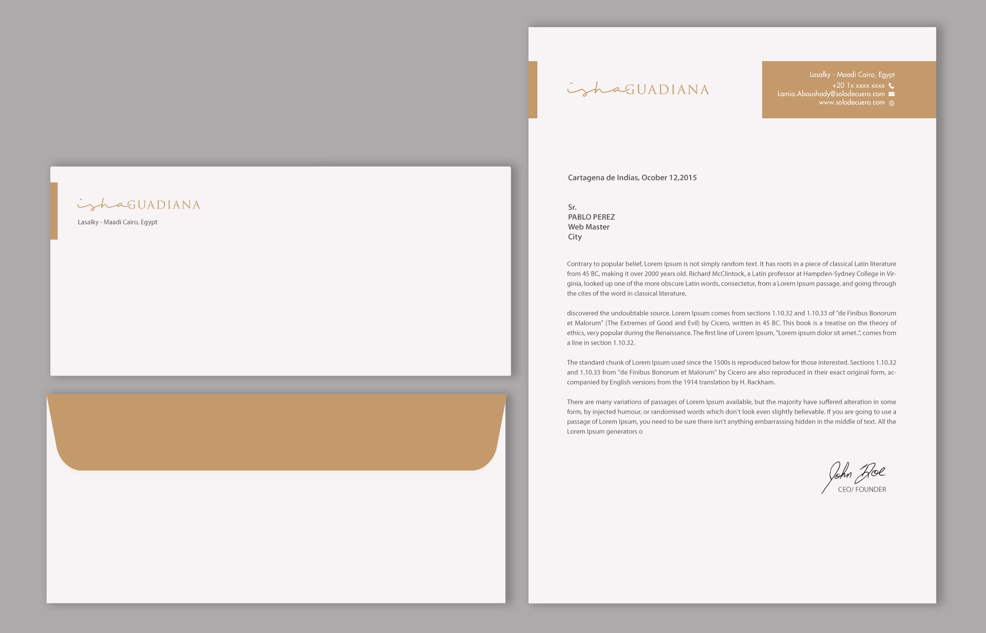 Stationery Design by chandrayaan.creative for ISHA Guadiana | Design #29352509