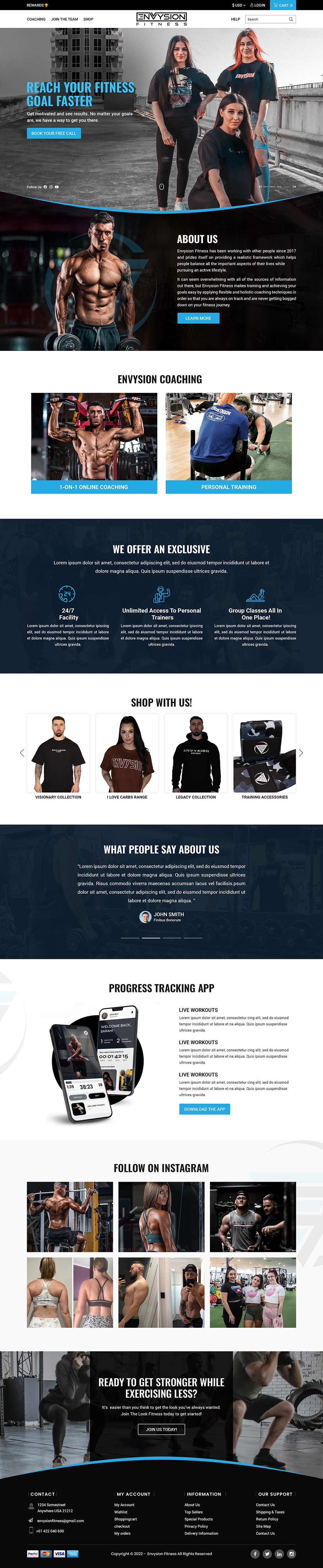 Shopify Design by Titan Eagle for Envysion Fitness | Design #29364412