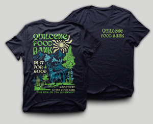 The Quilcene Food Bank, grooviest food bank this side of the Mississippi | T-shirt Design by Ena