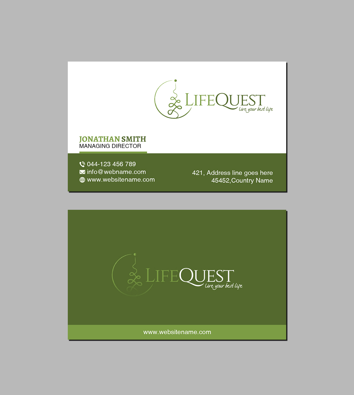 Business Card Design by Creations Box 2015 for LifeQuest | Design #29379961