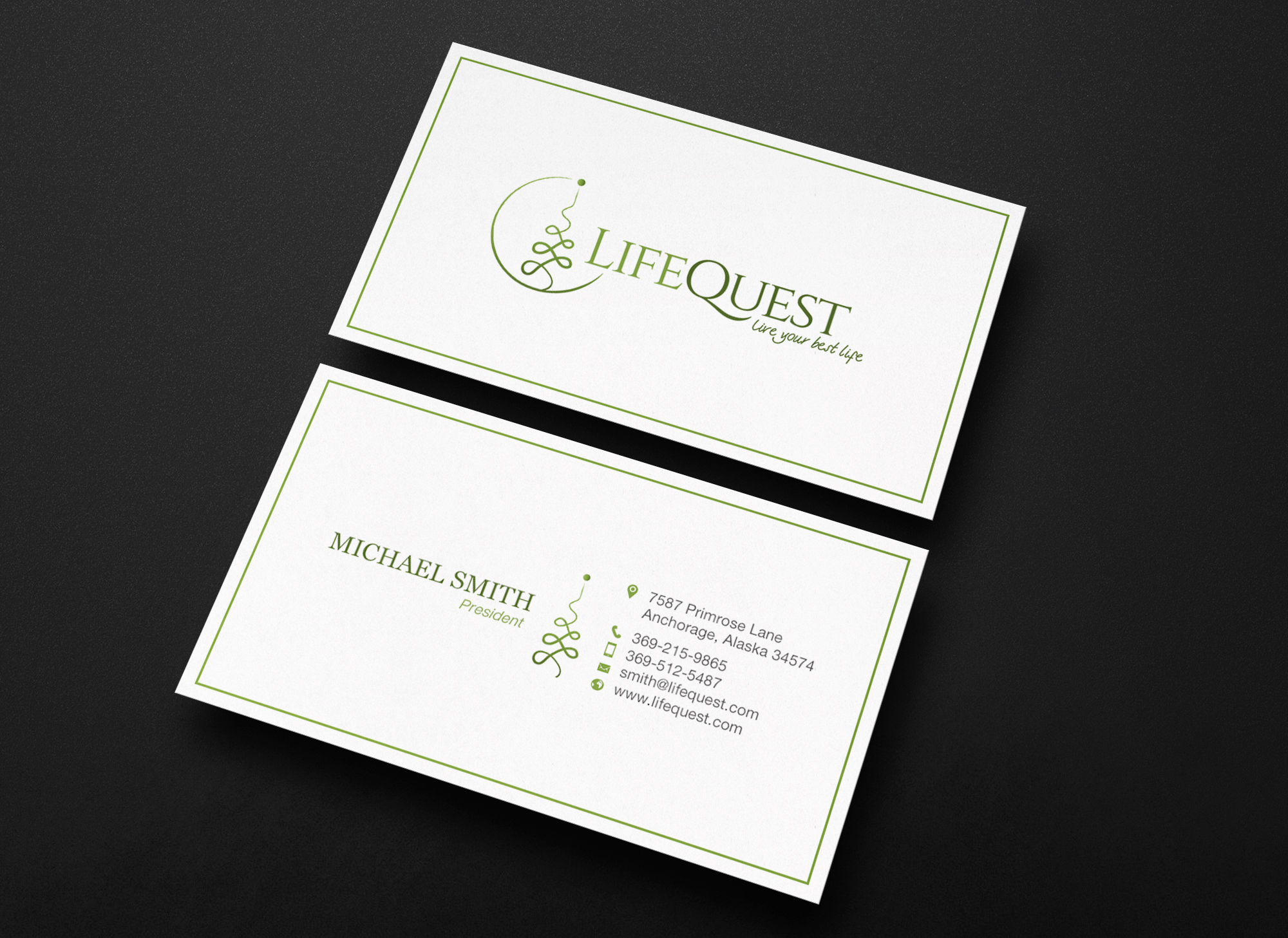 Diseño de Tarjeta de Presentación por chandrayaan.creative para LifeQuest | Diseño #29382334