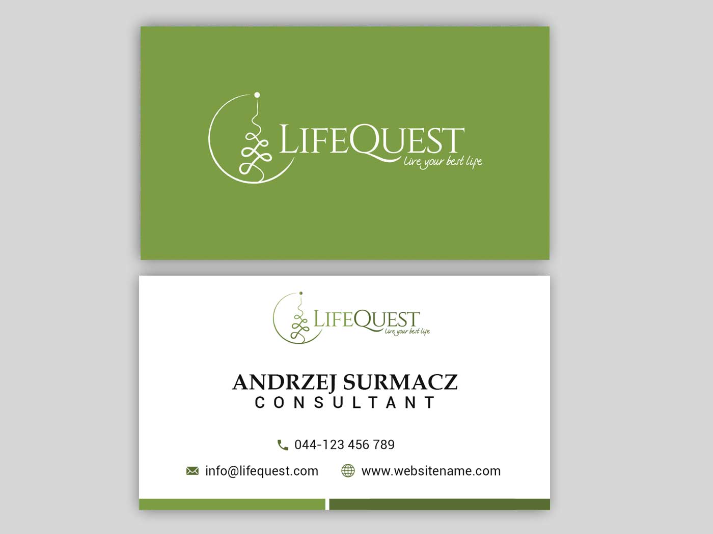 Business Card Design by Rajib Bhattacharya for LifeQuest | Design #29382451