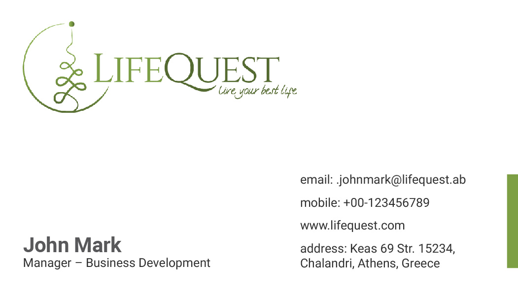 Business Card Design by sudheesh 3 for LifeQuest | Design #29402320