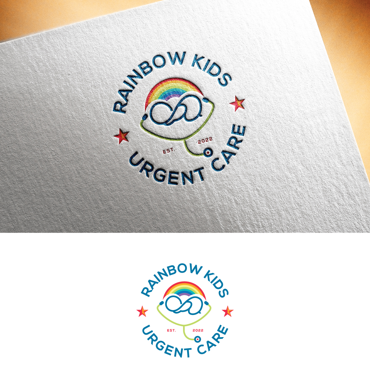 Logo-Design von step forward 2 für Rainbow Kids Urgent Care | Design #29382623