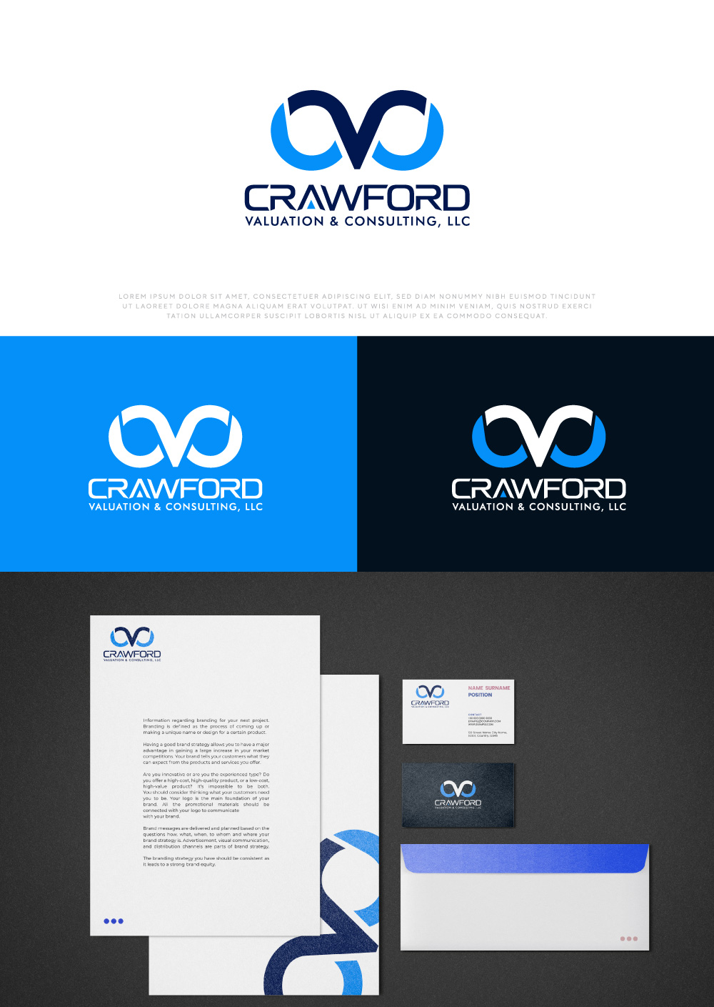 Logo Design by Cactus Designs for Crawford Valuation & Consulting, LLC | Design #29409801