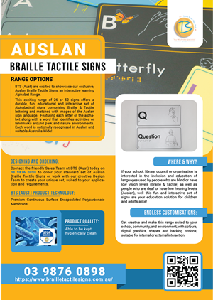 Flyer Design by Thanh La for Braille Tactile Signs (Aust)  | Design: #29420687