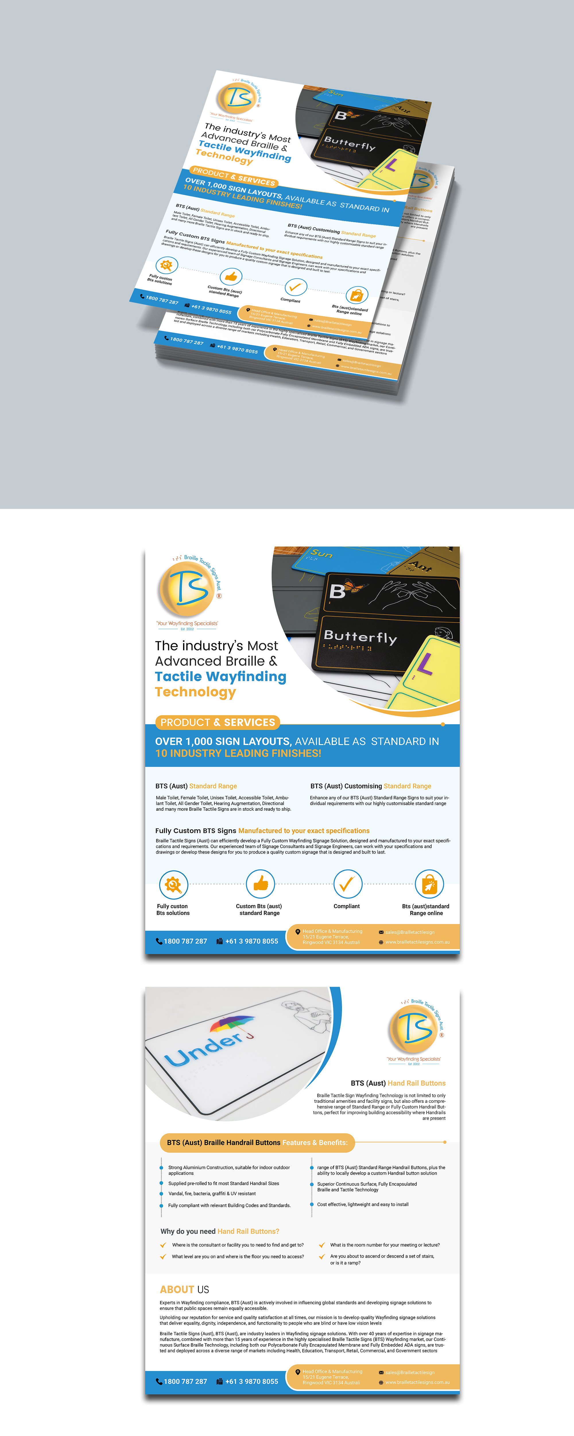 Flyer Design by Design Motion for Braille Tactile Signs (Aust)  | Design #29400939