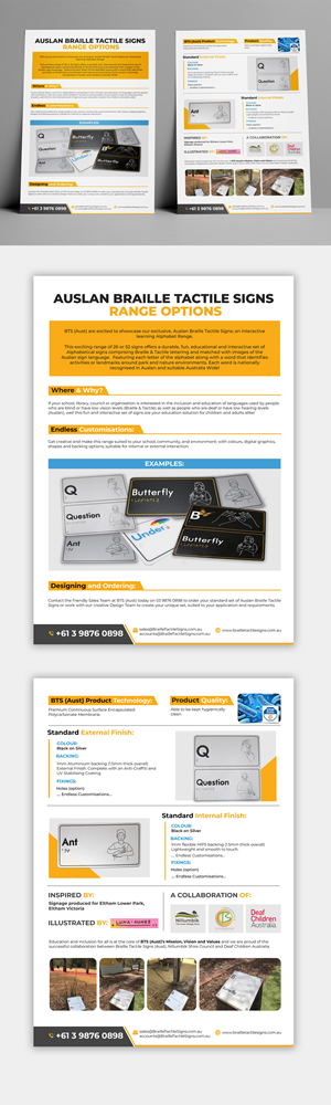 Design de Flyer par debdesign pour Braille Tactile Signs (Aust)  | Design : #29395887