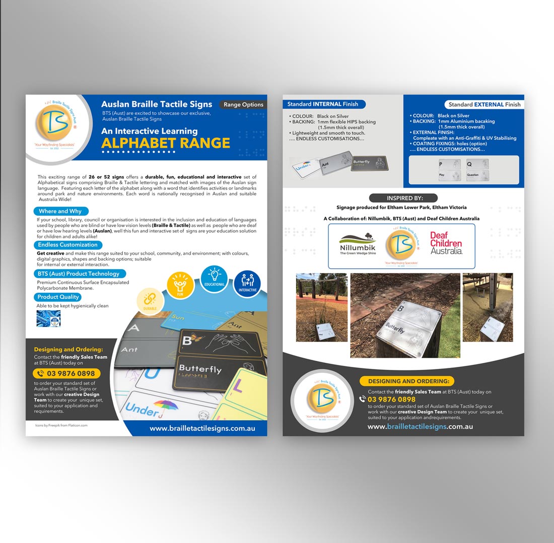 Flyer Design by DA. for Braille Tactile Signs (Aust)  | Design #29389052