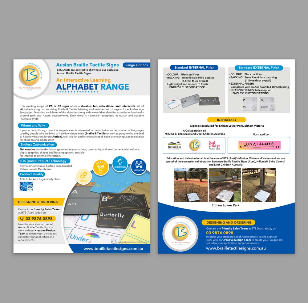 Design de Flyer par DA. pour Braille Tactile Signs (Aust)  | Design : #29393767