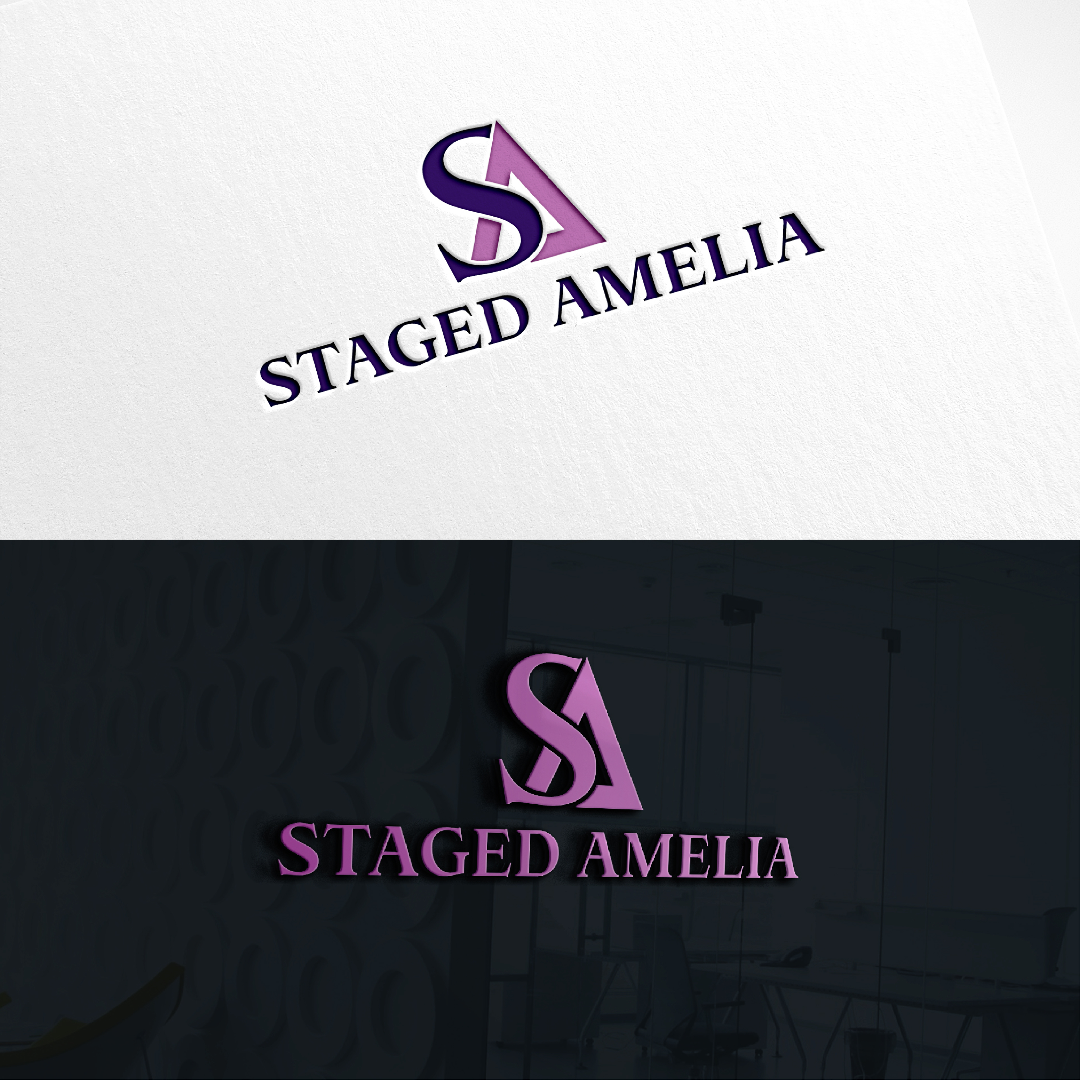 Logo Design by sarrita for Staged Amelia | Design #29480954