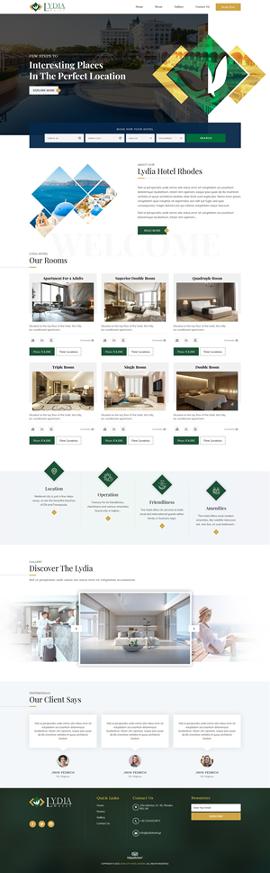 Web Design by sai.designer87 for Lydia Hotel SA | Design #29397206