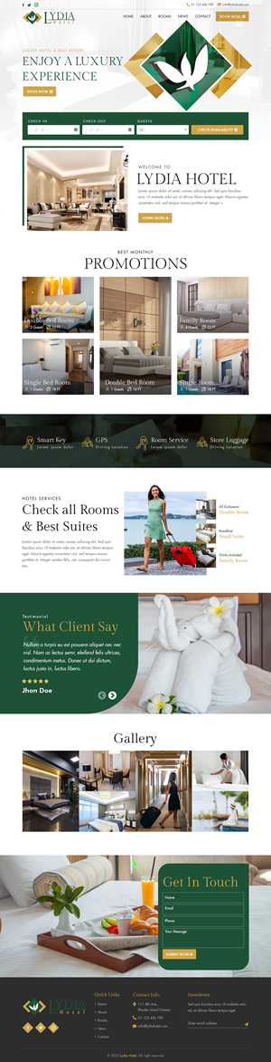 Web Design by sai.designer87 for Lydia Hotel SA | Design: #29397218