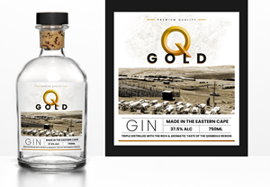 Q.Gold Gin - Bottle label Design | Label Design by Graphic Storm