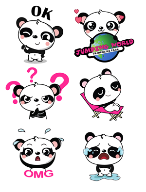 Panda Mascot For Jumping World | Maskottchen-Design von DesignNXT