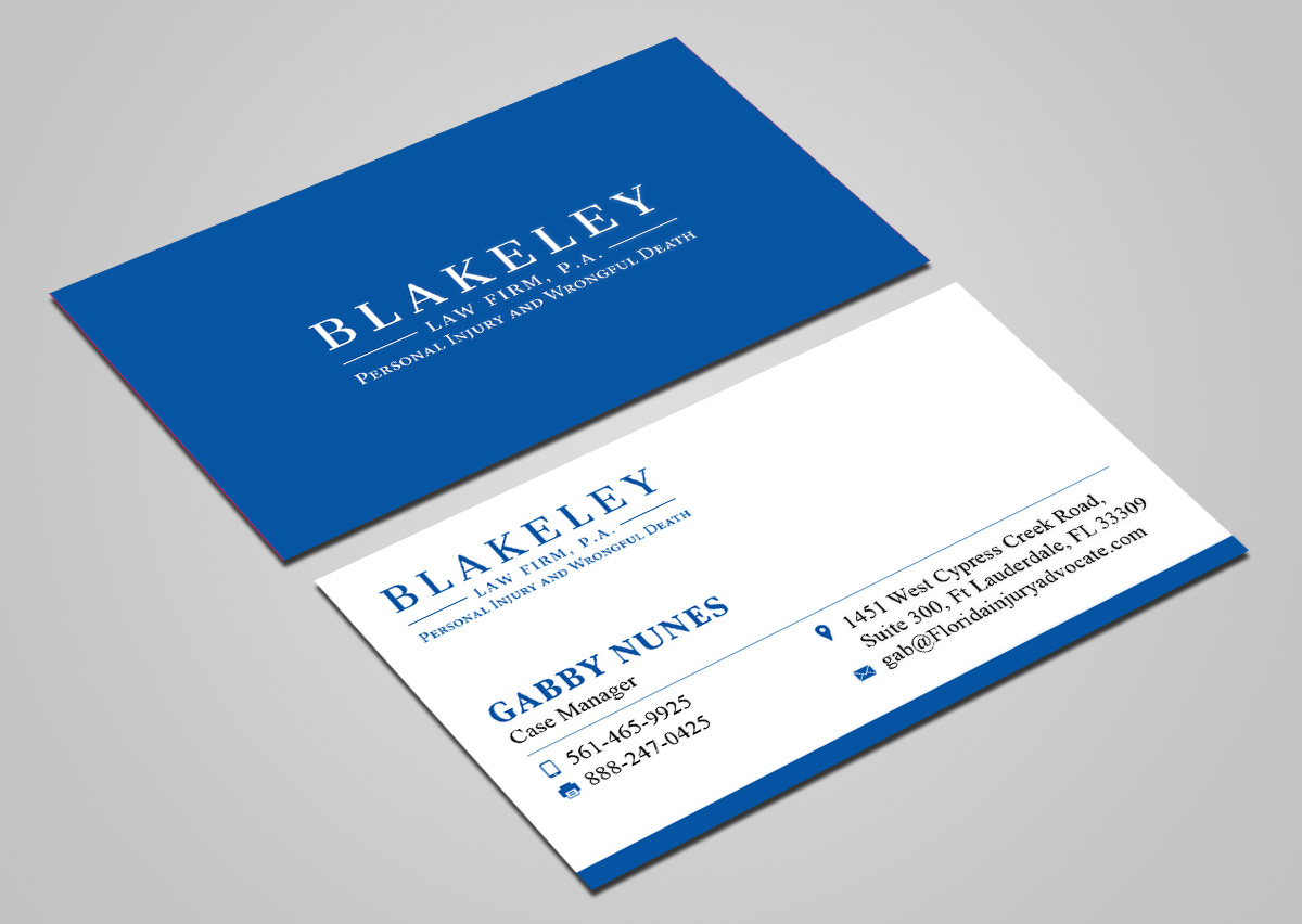 Business Card Design by Sandaruwan for Blakeley Law Firm | Design #29403130