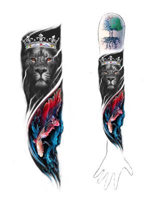 Tattoo sleeve design for left arm | Diseño de Tatuaje por ELAMANTS