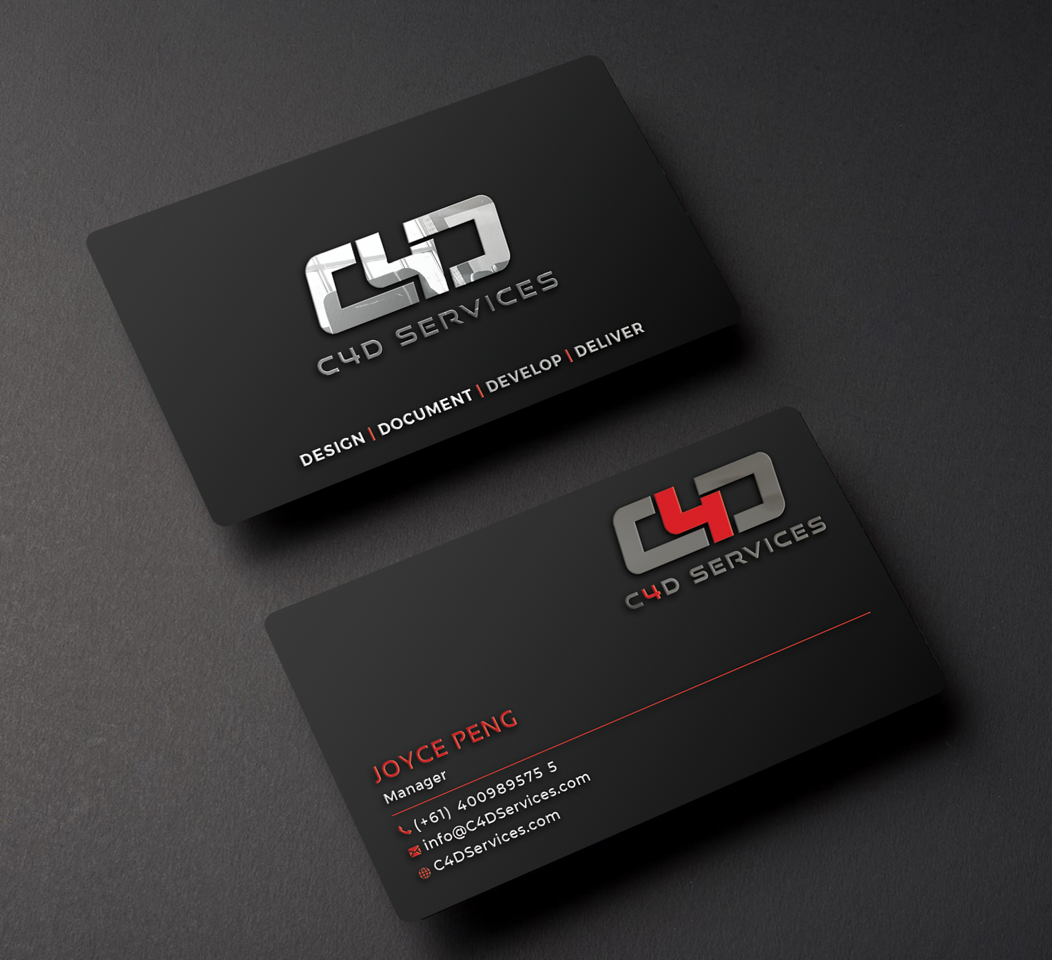 Design de Carte de Visite par Creative Moon Design pour C4D Services | Design #29437131