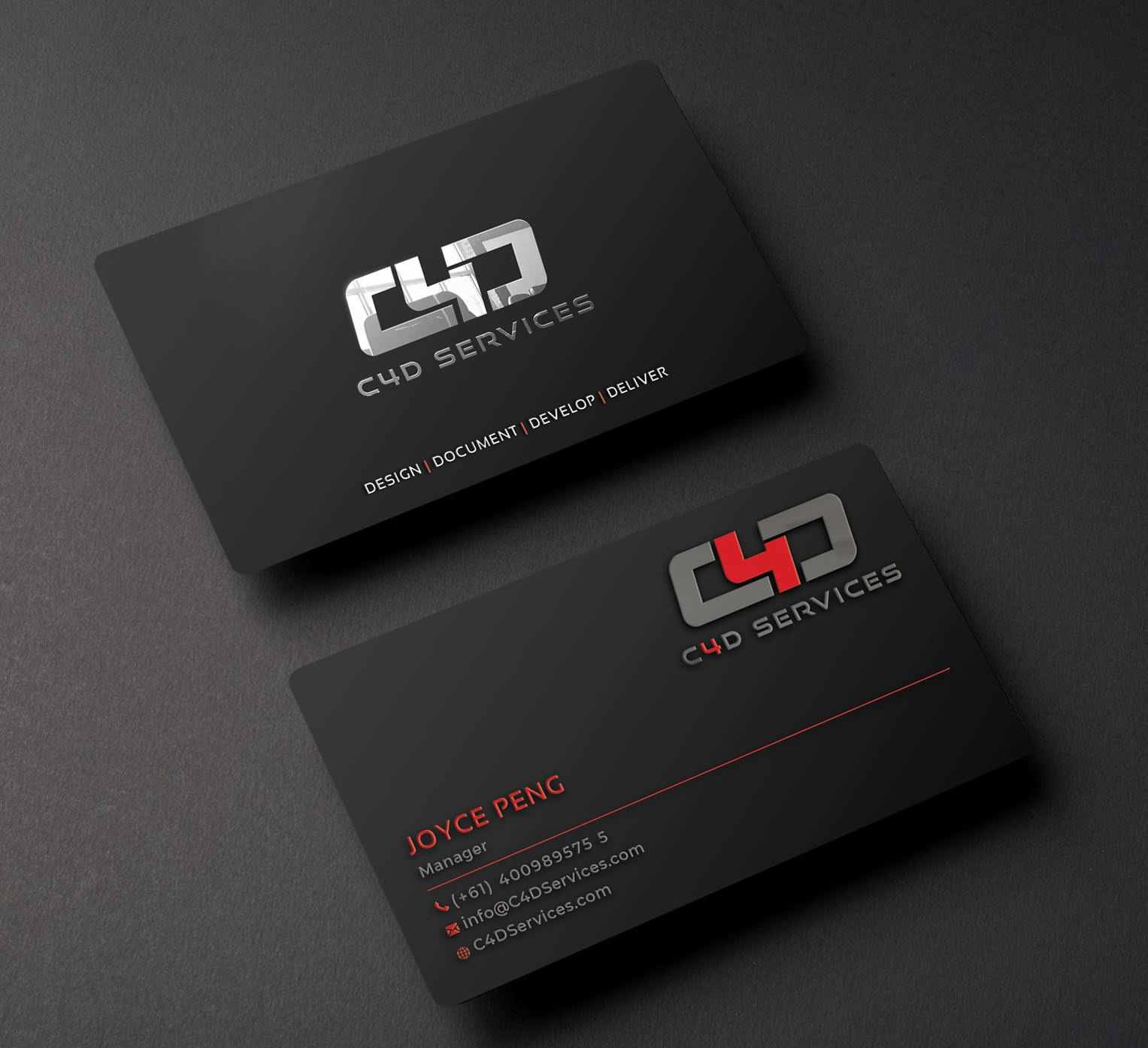 Business Card Design by Creative Moon Design for C4D Services | Design #29437132